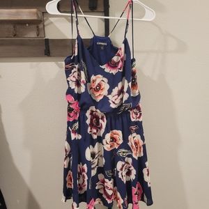 Navy blue floral dress
